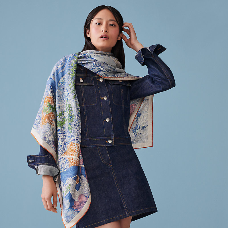 HERMES ショール retour a la nature 自然回帰 140 Retour a la Nature shawl 140 | Hermès UAE